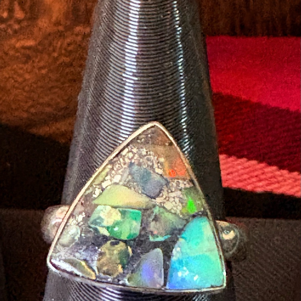 Boulder Opal Rings (3) Sterling Silver 925 - Picture 2 of 7
